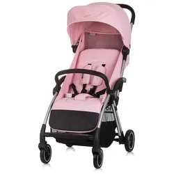 Chipolino Kinderwagen Illusion klappbar, verstellbare Fußstütze, Federung, Korb rosa