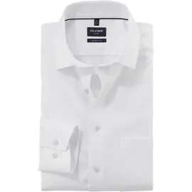 Olymp Businesshemd OLYMP Luxor, modern fit, Herren, Gr. 44, N-Gr, weiß, 100% Baumwolle, Hemden