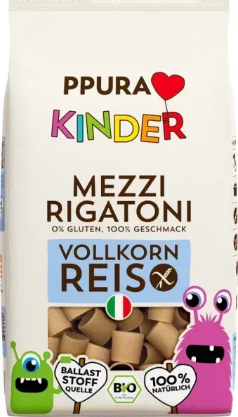 PPURA Kinder Mezzi Rigatoni Vollkornreis bio