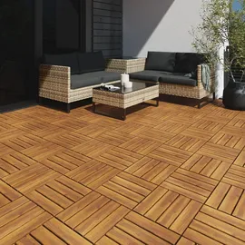 Tectake Terrassenfliesen Tabula 33 x 33 cm braun