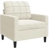 vidaXL Relaxsessel Samt 47,5 x 77,6 x 60 cm Creme