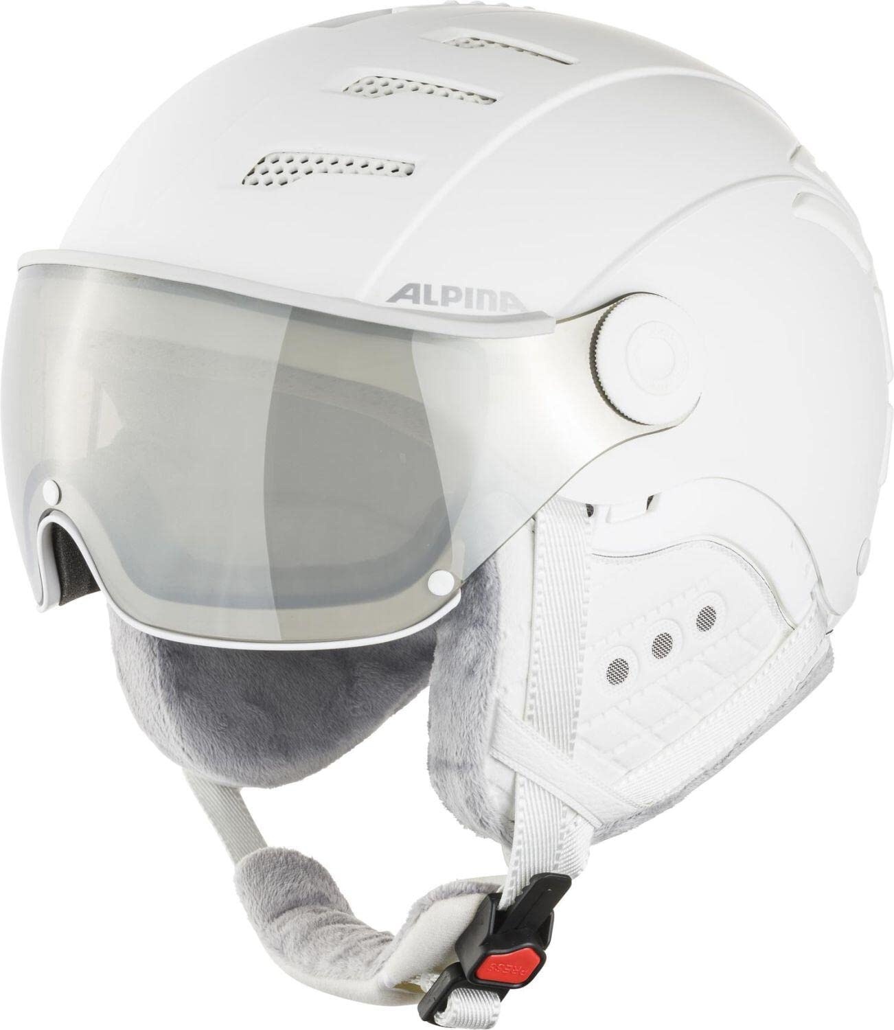 ALPINA JUMP 2.0 V - Sicherer, Stoßabsorbierender & Individuell Anpassbarer Skihelm Für Erwachsene, white-grey matt, 52-54 cm