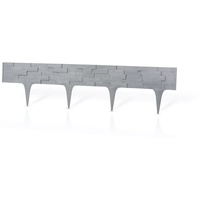 Lemodo Palisade biegbare Beetbegrenzung aus Kunststoff, LxH: 78x9.5 cm, Minizaun, erweiterbar, Kunststoff grau 632 cm x 9.5 cm