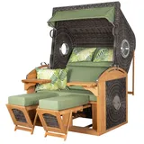 dekoVries GmbH Strandkorb deVries PURE® Sailor XL - PE stone grey - Dessin 242 - inkl. Schutzhülle