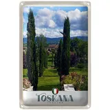 Roomando Blechschild Toskana | Italien | Nostalgie Deko | 12 cm x 18 cm