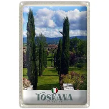 Roomando Blechschild Toskana | Italien | Nostalgie Deko | 12 cm x 18 cm
