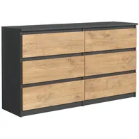 Meble masztalerz Kommode Matt mit 6 Schubladen 140 cm,