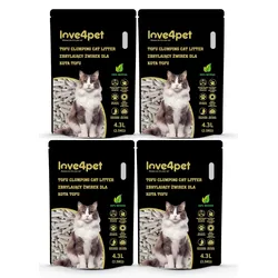 Love4pet super klumpende Tofu-Streu 4x2.5kg 4.3L für Katzen