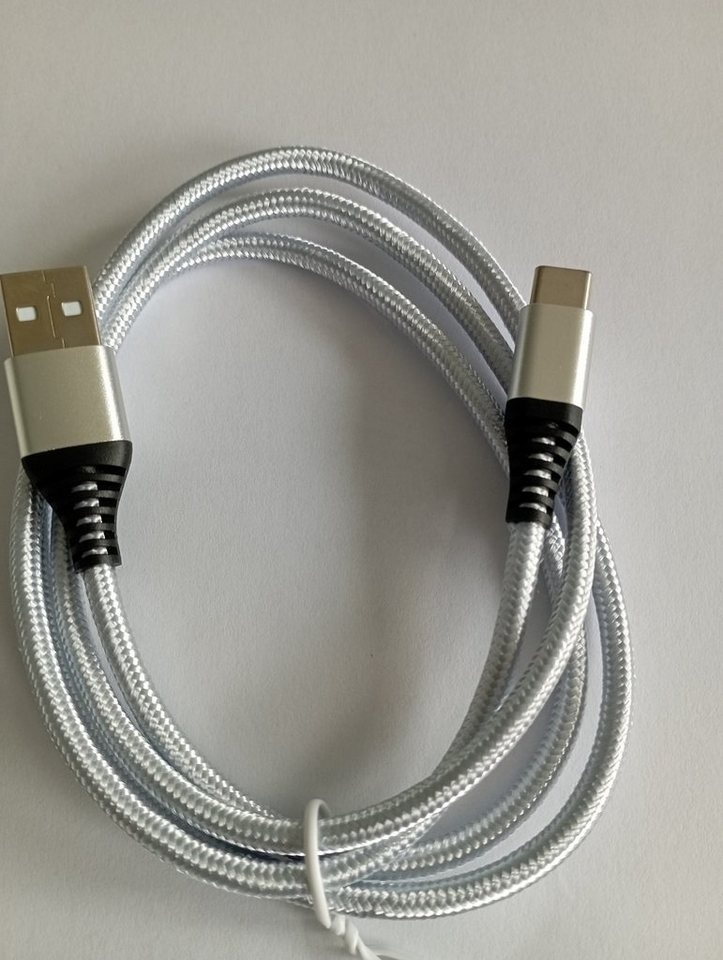 Onestyle USB Typ C Kabel 1 Lieferumfang:2x Stück für Samsung, Huawei, LG Smartphone-Kabel, USB-C silberfarben