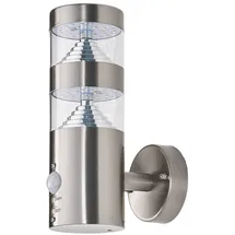 LINDBY Außenwandleuchte Edelstahl 22 cm inkl. Bewegungsmelder grau
