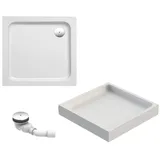 Schulte Duschwanne Cala 80x75 cm, rechteckig, aus hochwertigem Sanitäracryl inkl. Wannenträger, Ab- und Überlaufschutz, Pflegeleicht und alterungsbeständig, Größe wählbar
