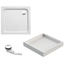 Schulte Duschwanne Cala 80x75 cm, rechteckig, aus hochwertigem Sanitäracryl inkl. Wannenträger, Ab- und Überlaufschutz, Pflegeleicht und alterungsbeständig, Größe wählbar
