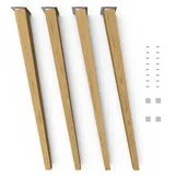 Sossai Tischbeine aus Massivholz Eiche mit Öl-Finish, Clif Square HMF4, 71 cm hoch, eckig, schräge Ausführung, für Stühle, Tische