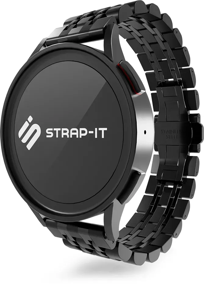 Strap-it Xiaomi Watch S1 (Active) Armband Stahl für Xiaomi Watch S1  - Schwarz - Butterfly-Verschluss