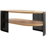 Mirjan24 Couchsitch, Schwarz, Eiche, Metall, Oval,Oval, 50x40x100 cm, Wohnzimmer, Wohnzimmertische, Couchtische