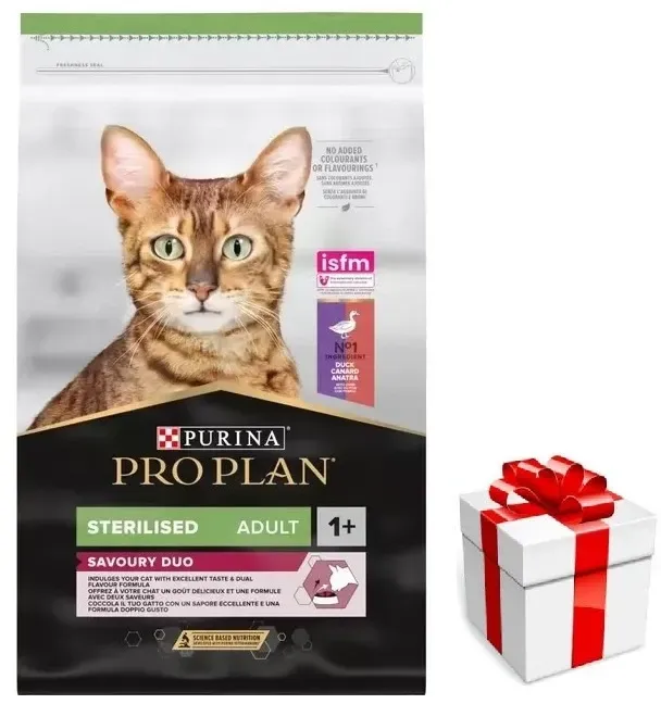 PURINA Pro Plan Katze Sterilisiert Ente & Leber 10kg + Überraschung für die Katze