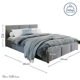 home collective Polsterbett 160 x 200 cm Grau