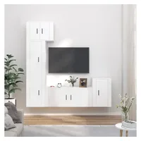 VidaXL 5-tlg. TV-Schrank-Set Weiß Holzwerkstoff