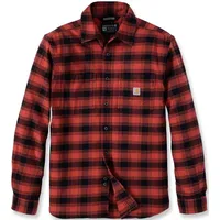 CARHARTT Rugged Flex Flannel Plaid Hemd, schwarz-rot, Größe 2XL