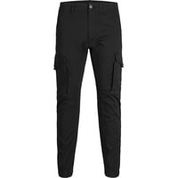 JACK & JONES Cargo Hose Slim Fit Paul in Schwarz-W34 / L34