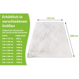 franknatur Winterdecke Bettdecke 135x200 Lyocell Bio Baumwolle Winter