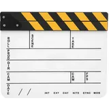 Filmklappe aus Acryl, 30 x 25 cm – Regie-Klapptafel mit Kreidetafel für Filmemacher und Fotografen (Yellow Stripe whiteboard (PAV1YWE4))