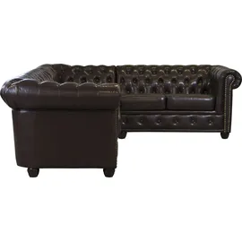 Home Affaire Chesterfield-Sofa »Rysum L-Form«, Chesterfield-Optik, gleichschenklig braun