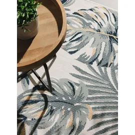 benuta Outdoorteppich Creme, Kunststoff, Floral, Rechteckig, 80x150 cm wasserabweisend, Teppiche & Böden, Teppiche, Outdoorteppiche