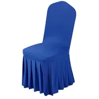 Vevor Stuhlhussen Stuhlbezug mit Flacher Vorderseite 30 STK. waschbarer Stuhlüberzug aus Polyester-Spandex für Hochzeitsfeiern Esszimmerbankette, passend für Stühle (Blau)