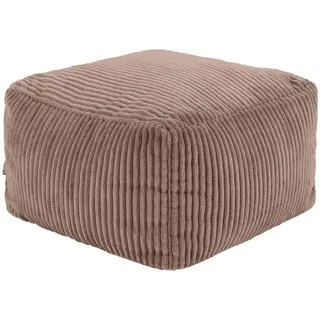I.C.O.N. Hocker Amara Flauschiger Cord Stoff Mokkabraun
