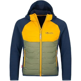 TROLLKIDS Kinder Hybridjacke Sirdal, Mystisches Blau/Goldgelb, Größe 98 - 98