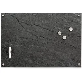 Zeller Memoboard Schiefer Glas 60 cm x 40 cm x 1,6 cm Anthrazit