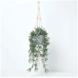 Homescapes - Künstliche Grünlilie Mit Makramee-hängeampel, 116 Cm Hoch