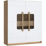 Forte Highboard 119,9 x 139,6 x 41,5 cm Beige / Weiß