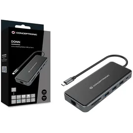 Conceptronic DONN15G 12-in-1 USB 3.2 Gen 1 Dockingstation, HDMI, VGA, Card-Reade