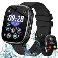 2025 2G Kinder Smartwatch mit Telefonfunktion,32 Spielen,IP68,Fitness Tracker,Schrittzähler, Herzfrequenz-Schlafmonitor,Lern-Sportuhr,Jungen&Mädchen - Schwarz