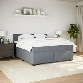 vidaXL Boxspringbett 180 x 200 cm Dunkelgrau