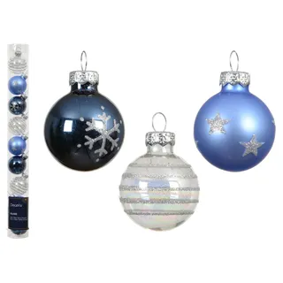 buttinette Weihnachtskugeln Glas mit Motiven 3cm 9er Set Ø, 9 Stück