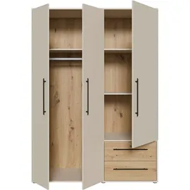 Forte Drehtürenschrank Mokkaris 144,4 x 200,1 x 58,8 cm Beige