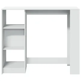 vidaXL Bartisch mit Regal 124 x 46 x 103,5 cm Weiß