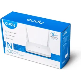 Cudy WR300 Router Wireless Fast Ethernet 300Mbps Single Band 2.4GHz Bianco - Weiß/Silber/Schwarz