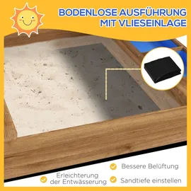 Outsunny Holzsandkasten mit Dach braun