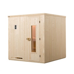 Weka Sauna Halmstad 2 mit Holztür und Fronteinstieg - 68 mm 7,5 kW BioAktiv-Kombiofen BioS inkl. Steuerung
