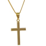 HOPLO Kreuzanhänger Anhänger Kreuz mit massiver Goldkette 1,1 mm 333-8 Karat Gold, Made in Germany 45 cm