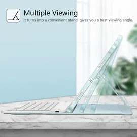 Fintie Tastatur Hülle für iPad Air 11 Zoll M3/M2 (2025/2024), iPad Air 5/4 Generation 10,9" (2022/2020) Eisblau