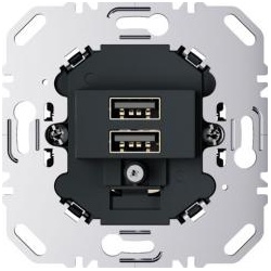 Berker USB Ladesteckdose 230 V, 2fach, 3.0A, eckiger Tragring, anthrazit matt