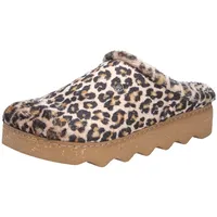 ROHDE Damen Pantoffel Plateau Hausschuh mit Leopardenmuster Foggia-D 6102, Größe:41 EU, Farbe:Beige - 41