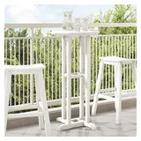 vidaXL Bartisch 55 x 55 x 107 cm Weiß
