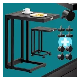 CASARIA Beistelltisch C-Form 50x40x66cm Schwarz