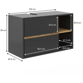 Vicco Waschbeckenunterschrank Viola 100 x 60 cm Grau